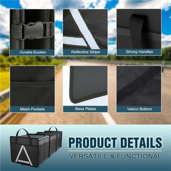 Sturdy Car Trunk Organizer with Premium Insulation Cooler Bag, Heavy Duty - Picture 4 of 7